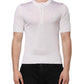 White Silk Short Sleeves Men Henley T-shirt