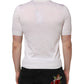 White Silk Short Sleeves Men Henley T-shirt
