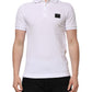 White Logo Short Sleeve Collared Polo T-shirt