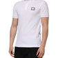 White Logo Short Sleeve Collared Polo T-shirt