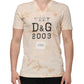 Beige Logo Print Short Sleeve V-neck T-shirt