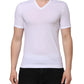 White Short Sleeves V-neck Underwear T-shirt