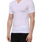 White Short Sleeves V-neck Underwear T-shirt