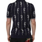 Dark Blue Sea Horse Collared Polo T-shirt
