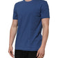 Blue Cotton Men Round Neck Underwear T-shirt
