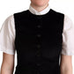 Black Brown Leopard Print Waistcoat Vest