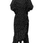 Black White Lace Polka Dot Chiffon Dress