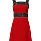 Red Wool Sleeveless A-line Flared Mini Dress