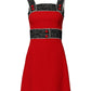 Red Wool Sleeveless A-line Flared Mini Dress