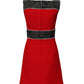 Red Wool Sleeveless A-line Flared Mini Dress