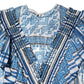 Blue Patterned Layered Short Sleeves Mini Dress