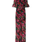 Multicolor Floral Print Overall Jumpsuit Dress