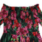 Multicolor Floral Print Overall Jumpsuit Dress