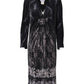 Black Floral Viscose Sheath Midi Dress