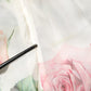 White Floral Roses Silk Maxi Long Gown Dress