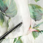 White Floral Roses Silk Maxi Long Gown Dress