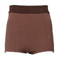 Brown Viscose High Waisted Hot Pants Shorts
