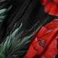 Black Floral High Waist Women Hot Pants Shorts