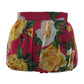 Red Floral High Waist Women Hot Pants Shorts