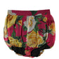 Red Floral High Waist Women Hot Pants Shorts