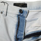 Light Blue Washed Denim Cotton Hot Pants Shorts