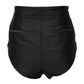 Black Viscose High Waisted Hot Pants Shorts