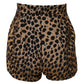 Brown Leopard High Waisted Hot Pants Shorts