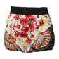 Multicolor Floral High Waist Hot Pants Shorts