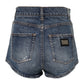 Blue Tattered Denim Cotton Hot Pants Shorts