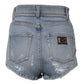 Blue Tattered Denim Cotton Hot Pants Shorts