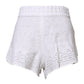 White Linen High Waisted Hot Pants Shorts