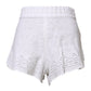 White Linen High Waisted Hot Pants Shorts