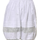 White Lace Paneled Cotton High Waisted Shorts