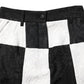 Black White Floral Brocade Hot Pants Shorts