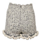 Metallic Bouclé Knit Cashmere Ruffled Shorts