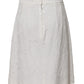 White Floral Brocade A-line High Waist Skirt