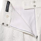 White Floral Brocade A-line High Waist Skirt