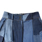 Blue Denim Long Maxi Patchwork Cotton Skirt
