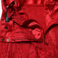 Red Cotton Floral Lace A-line Long Maxi Skirt