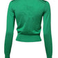 Green Floral Detailing Silk Pullover Sweater