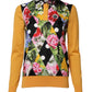 Multicolor Floral Long Sleeves Polo Top
