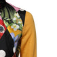 Multicolor Floral Long Sleeves Polo Top