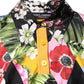 Multicolor Floral Long Sleeves Polo Top