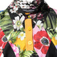 Multicolor Floral Long Sleeves Polo Top
