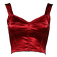 Red Bustier Sleeveless Corset Cropped Top