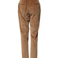 Brown Cotton Corduroy Tapered Pants