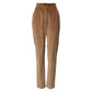 Brown Cotton Corduroy Tapered Pants