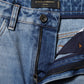 Blue Washed Skinny High Waist Denim Jeans