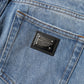 Blue Washed Skinny High Waist Denim Jeans