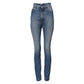 Blue Washed Skinny High Waist Denim Jeans